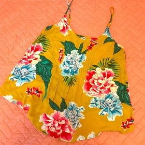 Old Navy Sleeveless Floral Print Ruffle Tank Top